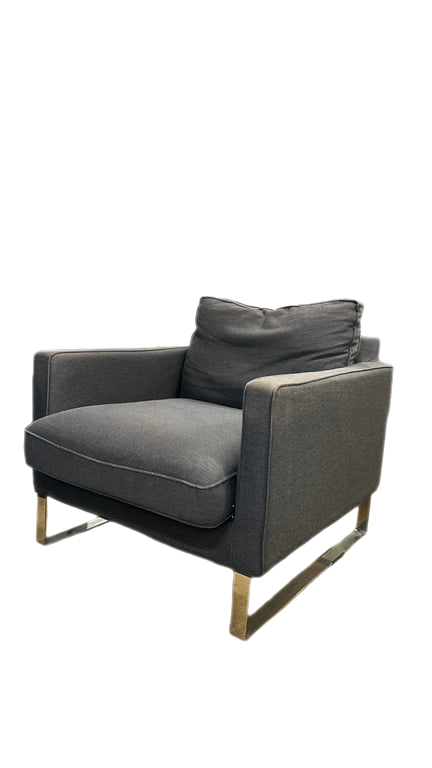 Fauteuil Gris avec pieds chromés
