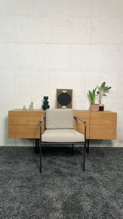 Fauteuil Expormim Nido Beige et Noir - face