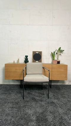 Fauteuil Expormim Nido Beige et Noir - face