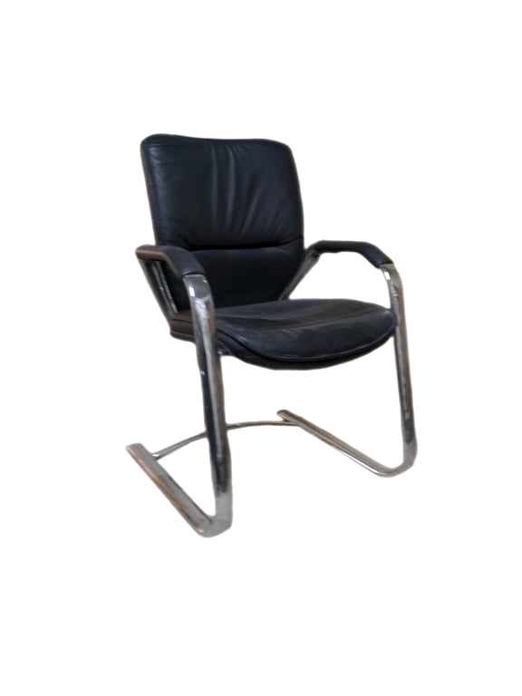 Chaise de réunion Eurosit cuir noir