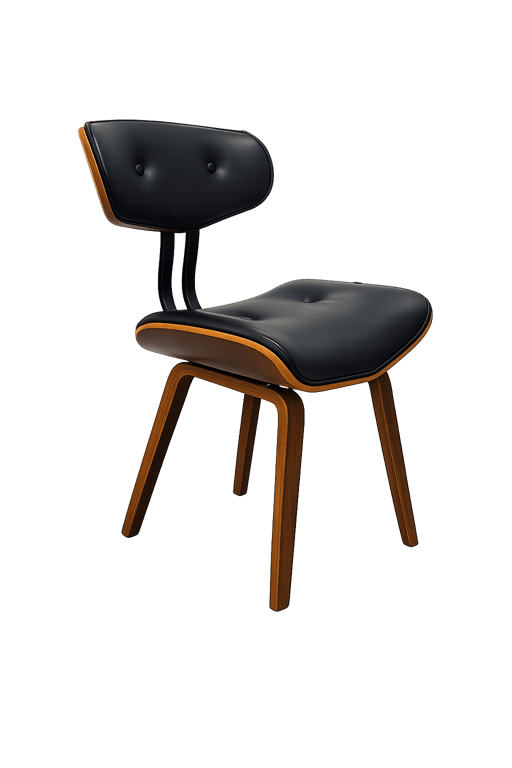 Chaise de Réunion en Cuir Noir