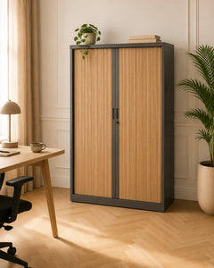 Armoire haute portes à rideaux