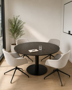 Table de réunion ronde 120x120 bois wenge