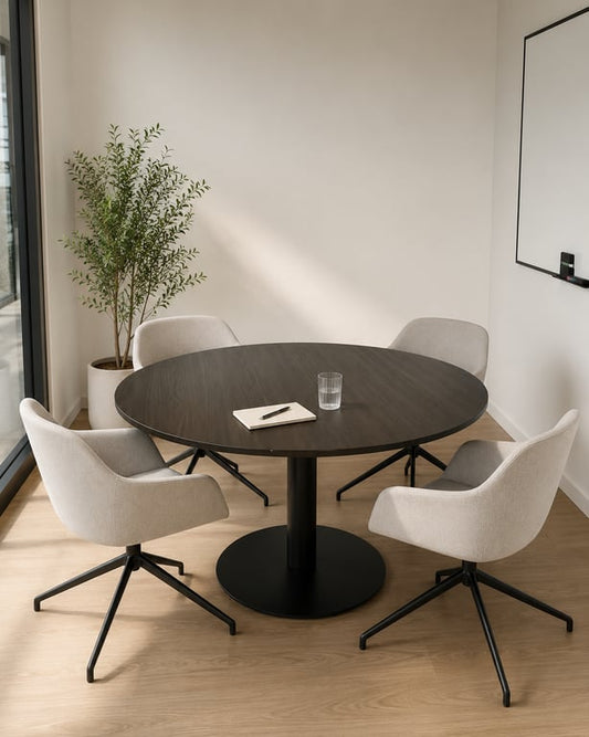 Table de réunion ronde 120x120 bois wenge