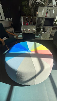 Table basse ronde en tissu - face