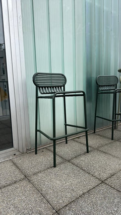 Petite Friture - Chaise/tabouret haut en métal, couleur Green House - 3-4