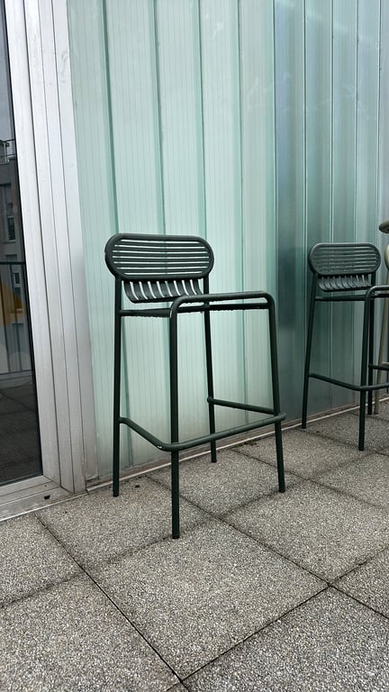 Petite Friture - Chaise/tabouret haut en métal, couleur Green House - 3-4