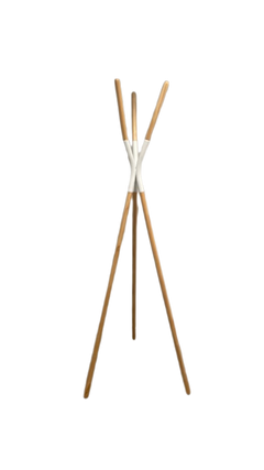 Porte-manteau bois et métal blanc Zuiver Pinnacle - face