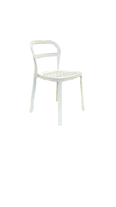 Chaise d'extérieur en métal blanc