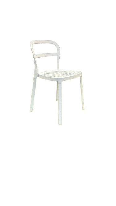 Chaise d'extérieur en métal blanc