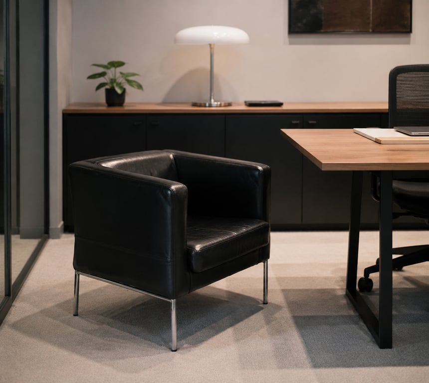 Fauteuil IKEA Cuir Noir