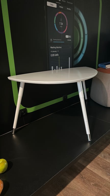 Table basse blanc mélaminé 107x53 - 3-4