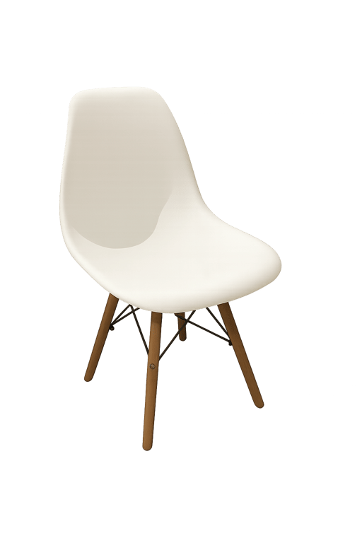 Chaise de cafétéria en plastique et bois