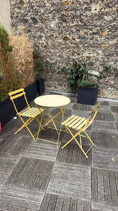 Table d'extérieur ronde 60x60 métal rabattable - 3-4