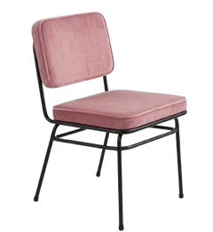 Fauteuil en Métal et Tissu Rose