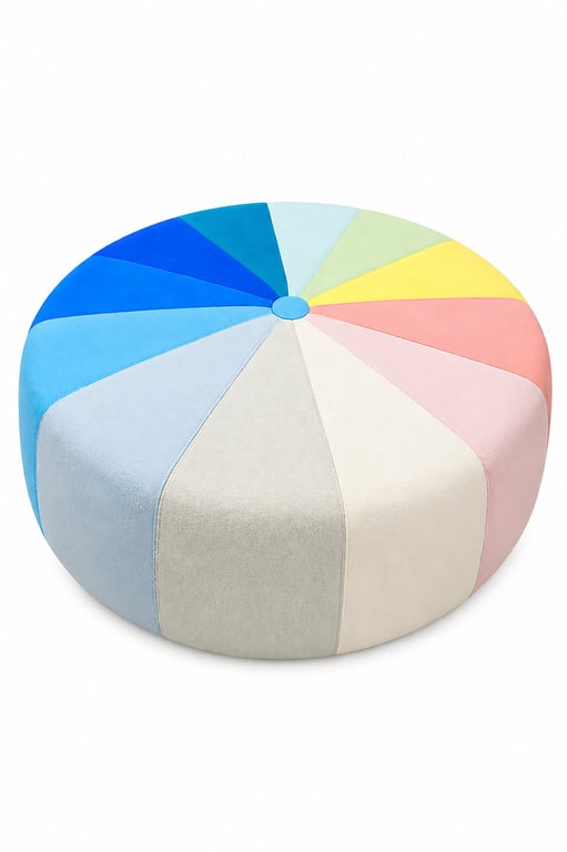 Table basse ronde en tissu