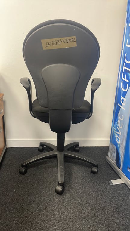 Fauteuil de bureau tissu noir - 3-4