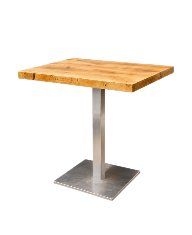 Table de cafétéria 68x68 Chêne foncé Métal