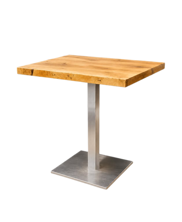 Table de cafétéria 68x68 Chêne foncé Métal