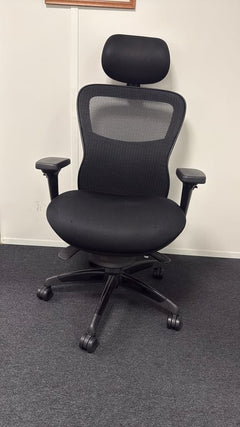 Fauteuil de bureau ergonomique tissu résille noir - 3-4