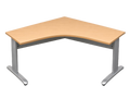 Bureau d'angle 160x160 Chêne clair et métal
