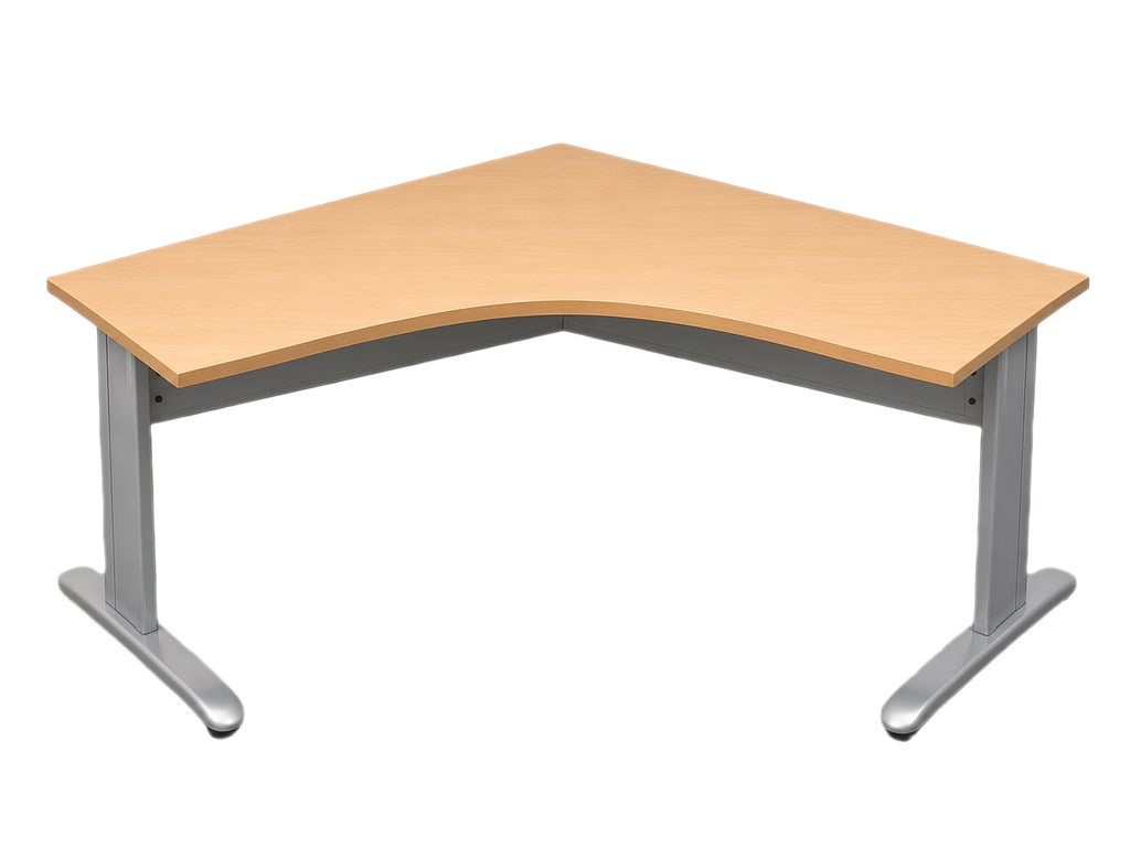 Bureau d'angle 160x160 Chêne clair et métal