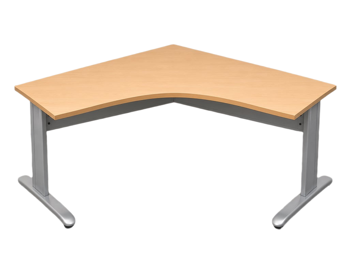 Bureau d'angle 160x160 Chêne clair et métal