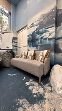 Canapé rectangulaire tissu gris - 3-4