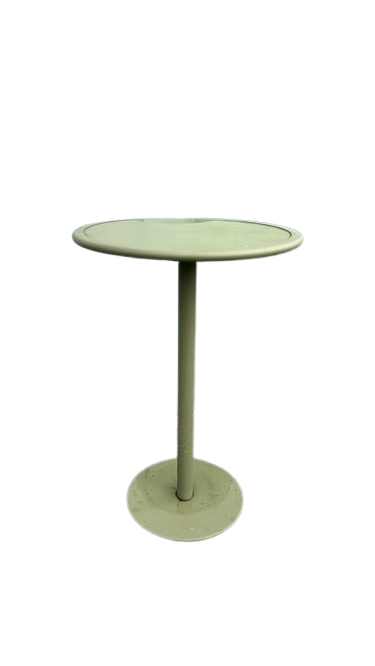 Table haute ronde 70x70 en métal vert