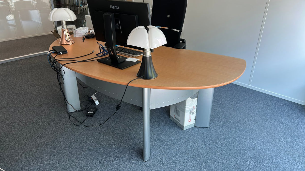 Bureau de direction 205x100 - Chêne et métal lightgrey - 3-4
