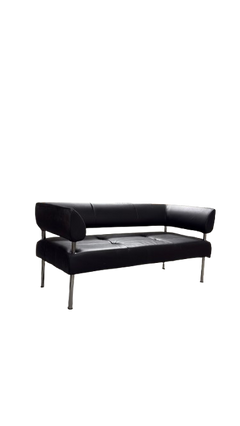 Canapé en cuir noir Sitland