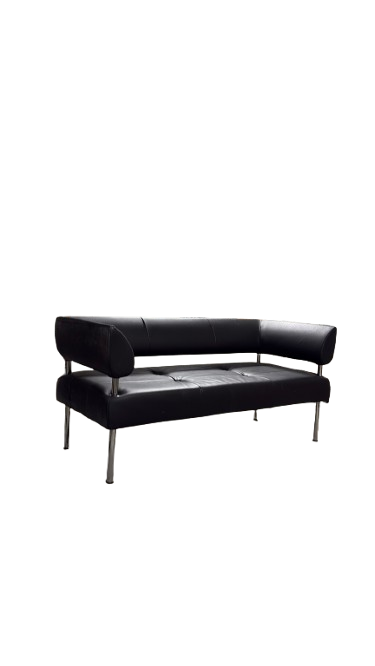 Canapé en cuir noir Sitland