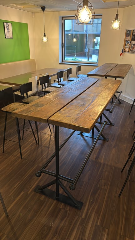Table de cafétéria 180x70 Bois et métal - 3-4