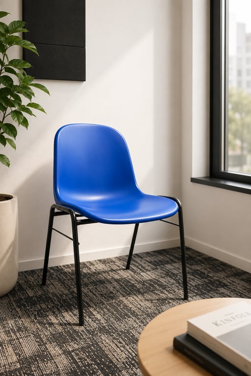 Chaise de cafétéria Manutan Bleu