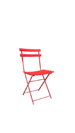 Chaise d'extérieur en métal rouge - 3-4