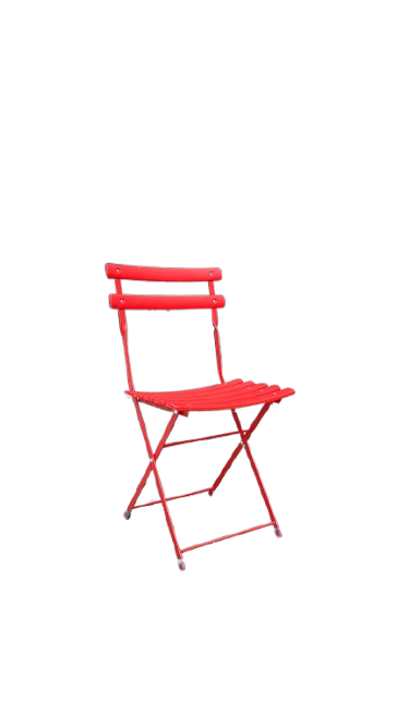 Chaise d'extérieur en métal rouge