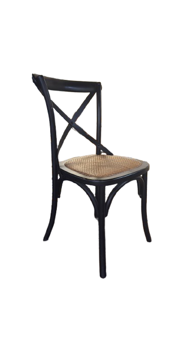 Chaise de cafétéria en bois et rotin tressé - 3-4