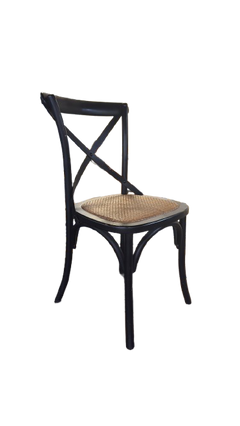 Chaise de cafétéria en bois et rotin tressé - 3-4