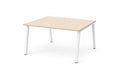 Bureau multiposte en bois mélaminé avec pieds métalliques