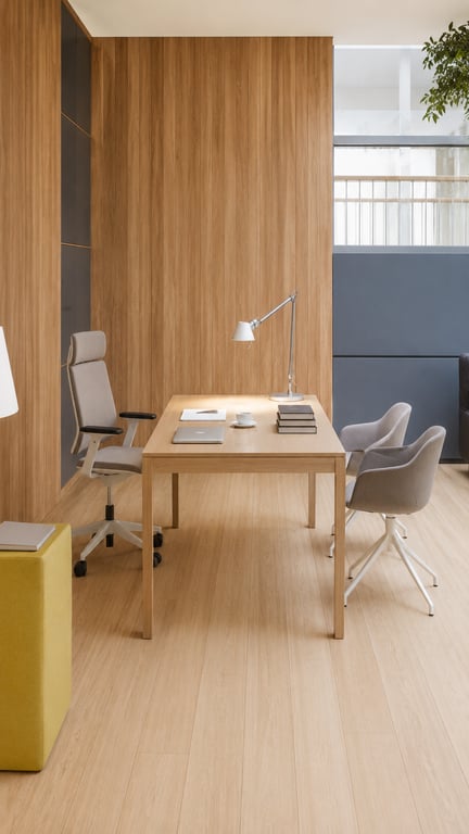 Bureau droit en bois mélaminé