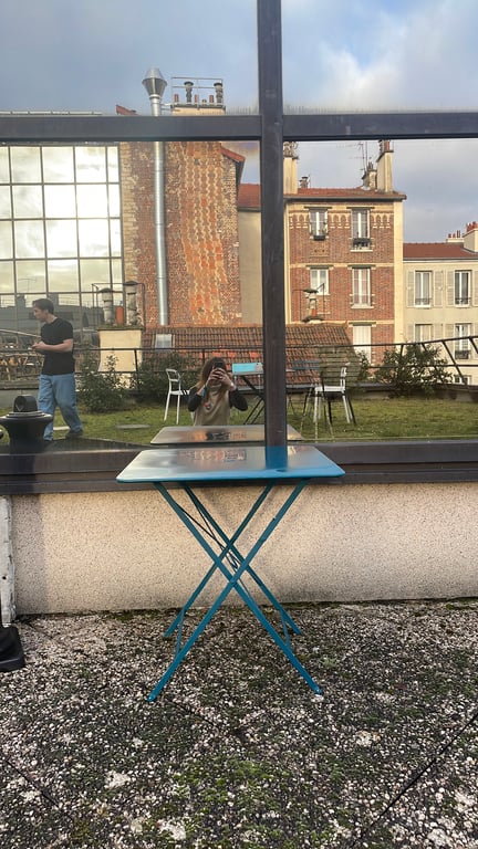 Table d'extérieur rectangulaire 70x70 Métal Havelock Blue - 3-4