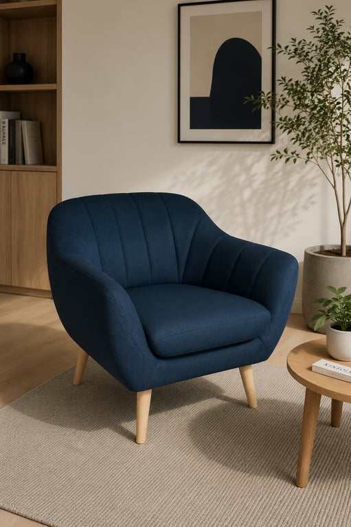 Fauteuil en tissu bleu