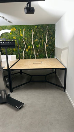 Table rectangulaire de cafétéria 160x160 Bois chêne clair - 3-4