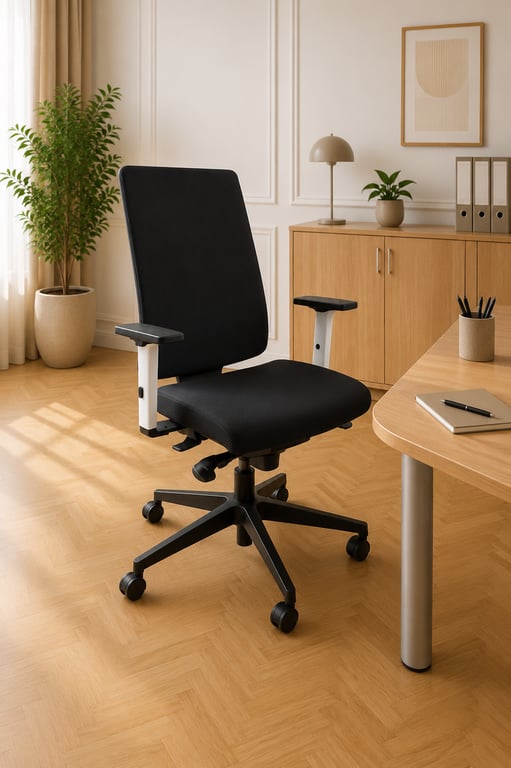 Fauteuil de bureau noir avec accoudoirs réglables