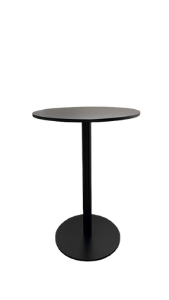 Table haute ronde 79x79 en métal noir