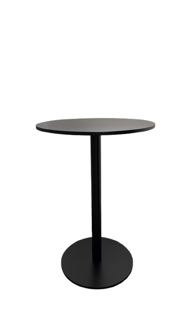 Table haute ronde 79x79 en métal noir