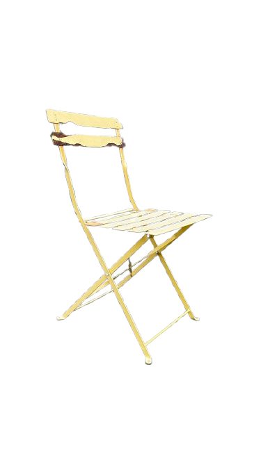Chaise d'extérieur pliante métal jaune