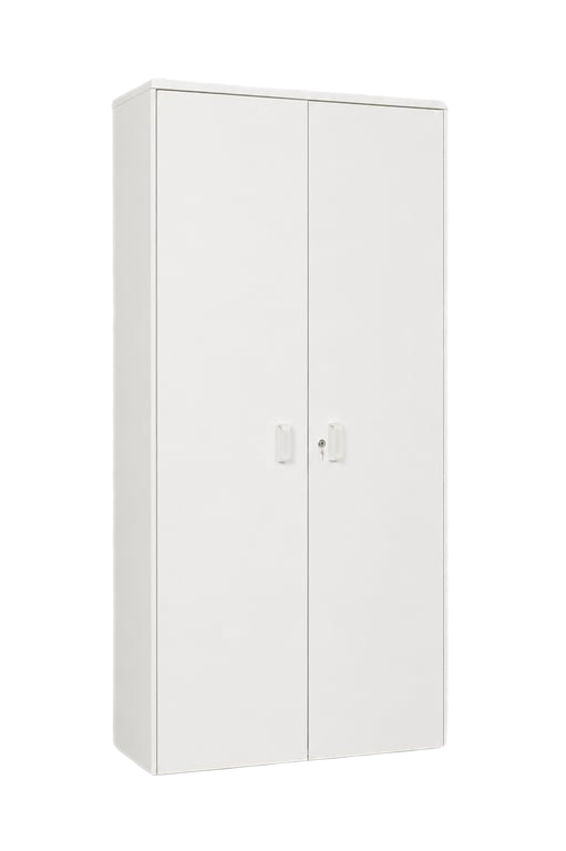 Armoire blanche à portes battantes avec clé