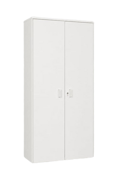 Armoire blanche à portes battantes avec clé
