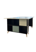 Table de cafétéria rectangulaire en bois mélaminé et contreplaqué